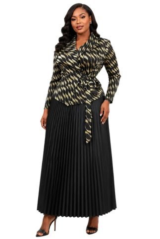 Zaria Pleated Skirt & Wrap Jacket Set - 83009 - Especially Yours
