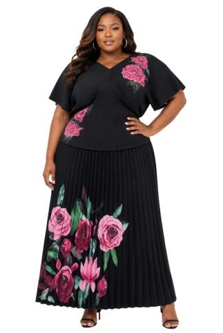 Botanical Elegance Pleated Skirt Set - 83025 - Especially Yours