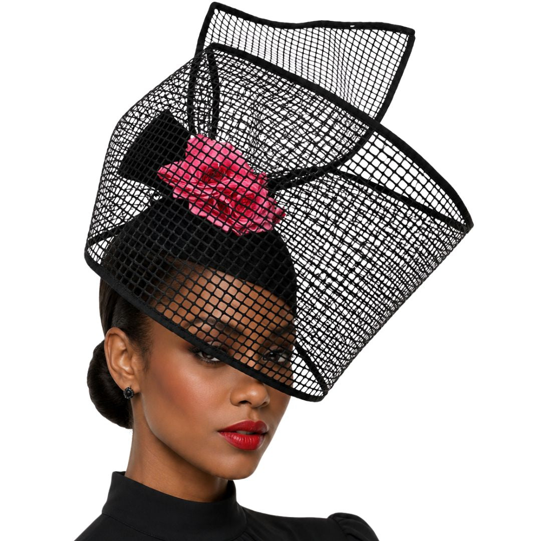 Birdcage Mesh Sculptural Fascinator Church Hat - Whittall & Shon