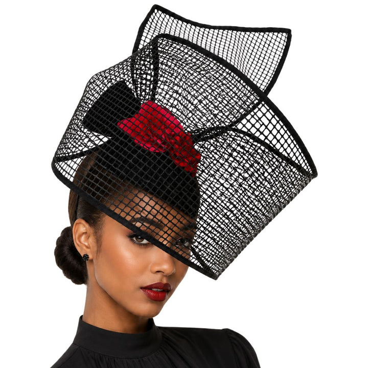 Birdcage Mesh Sculptural Fascinator Church Hat - Whittall & Shon