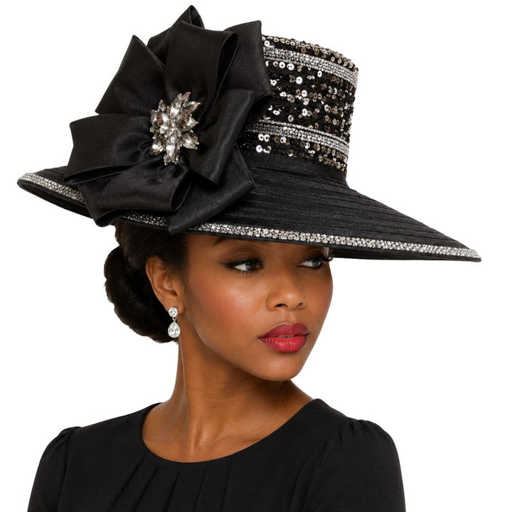 Maggie Slanted Brim Crystal Church Hat - Whittall & Shon - Especially Yours