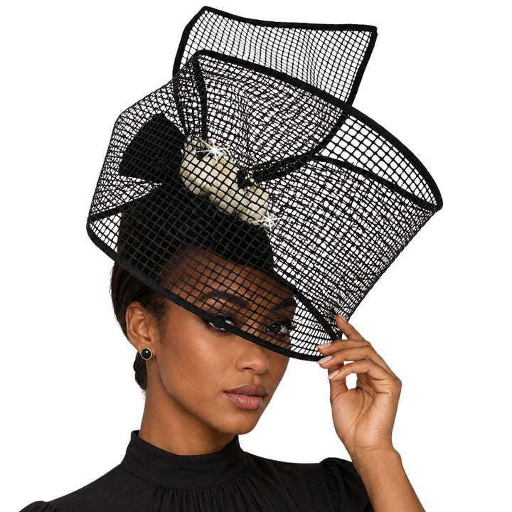 Birdcage Mesh Sculptural Fascinator Church Hat - Whittall & Shon