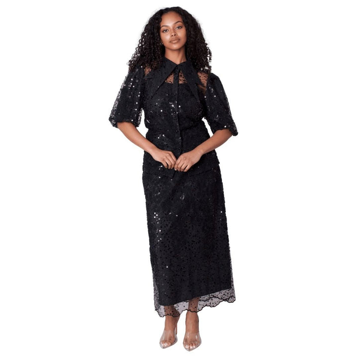 Embroidered Sequin Organza Skirt Set - 82904 - Especially Yours