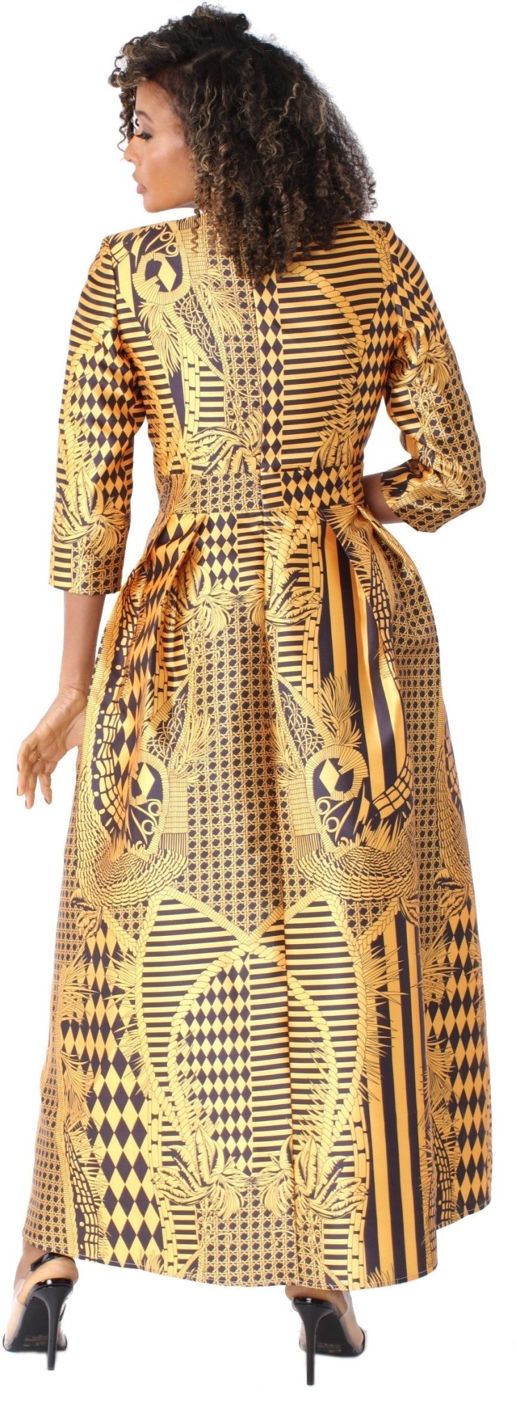 Satin Dress with Rhinestone Brooch - 4497 - Especially Yours