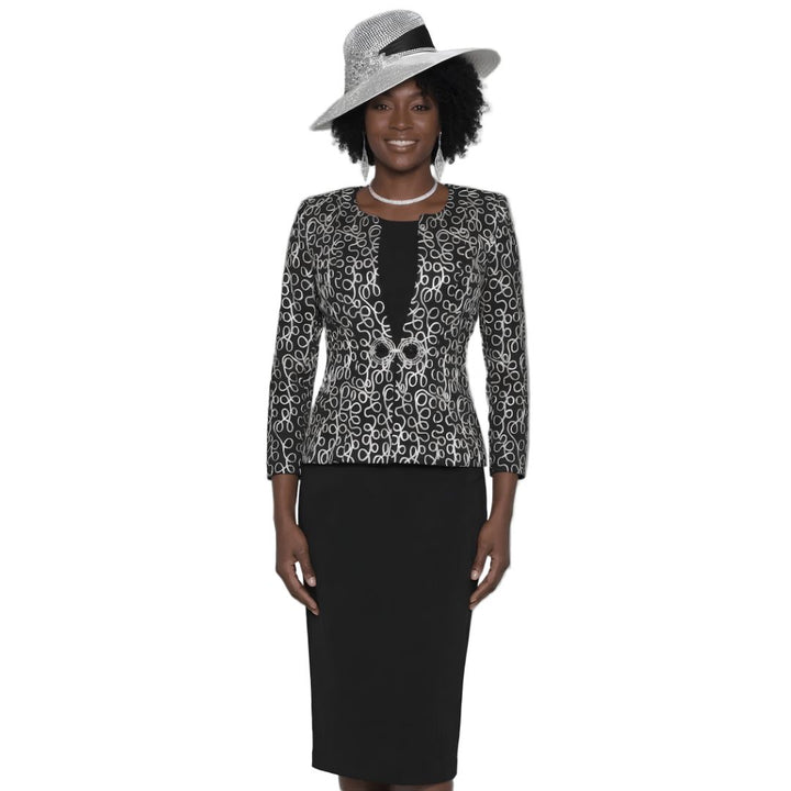 Scroll - Embroidered Jacket & Sheath Set by Lily & Taylor - Especially Yours