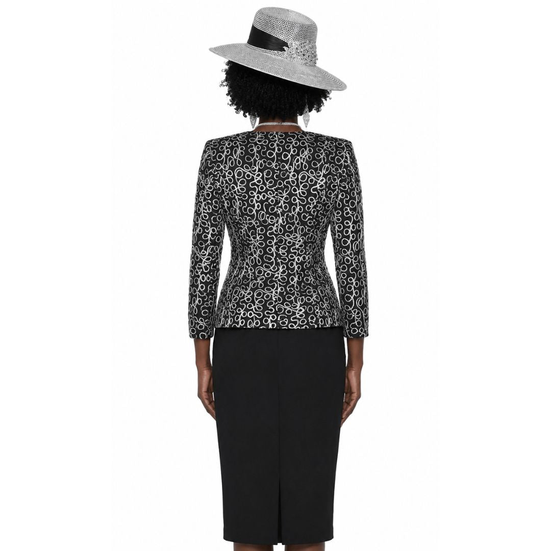 Scroll - Embroidered Jacket & Sheath Set by Lily & Taylor - Especially Yours