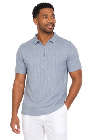 Men's Premium Stylish Polo Shirt with Modern Textured Pattern and Zipper Neckline - Especially Yours