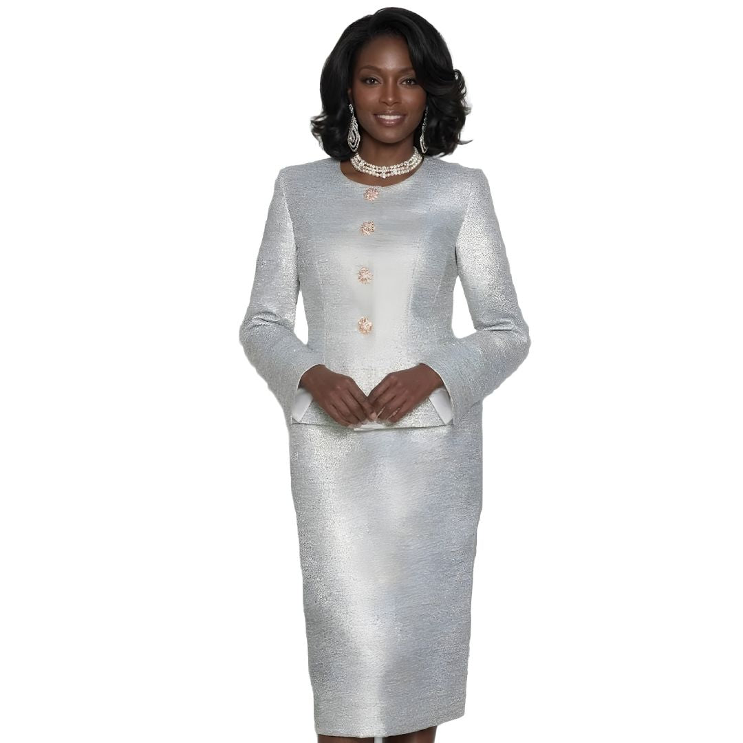 Shimmering Sage Two - Piece Skirt Suit by Lily & Taylor - Especially Yours