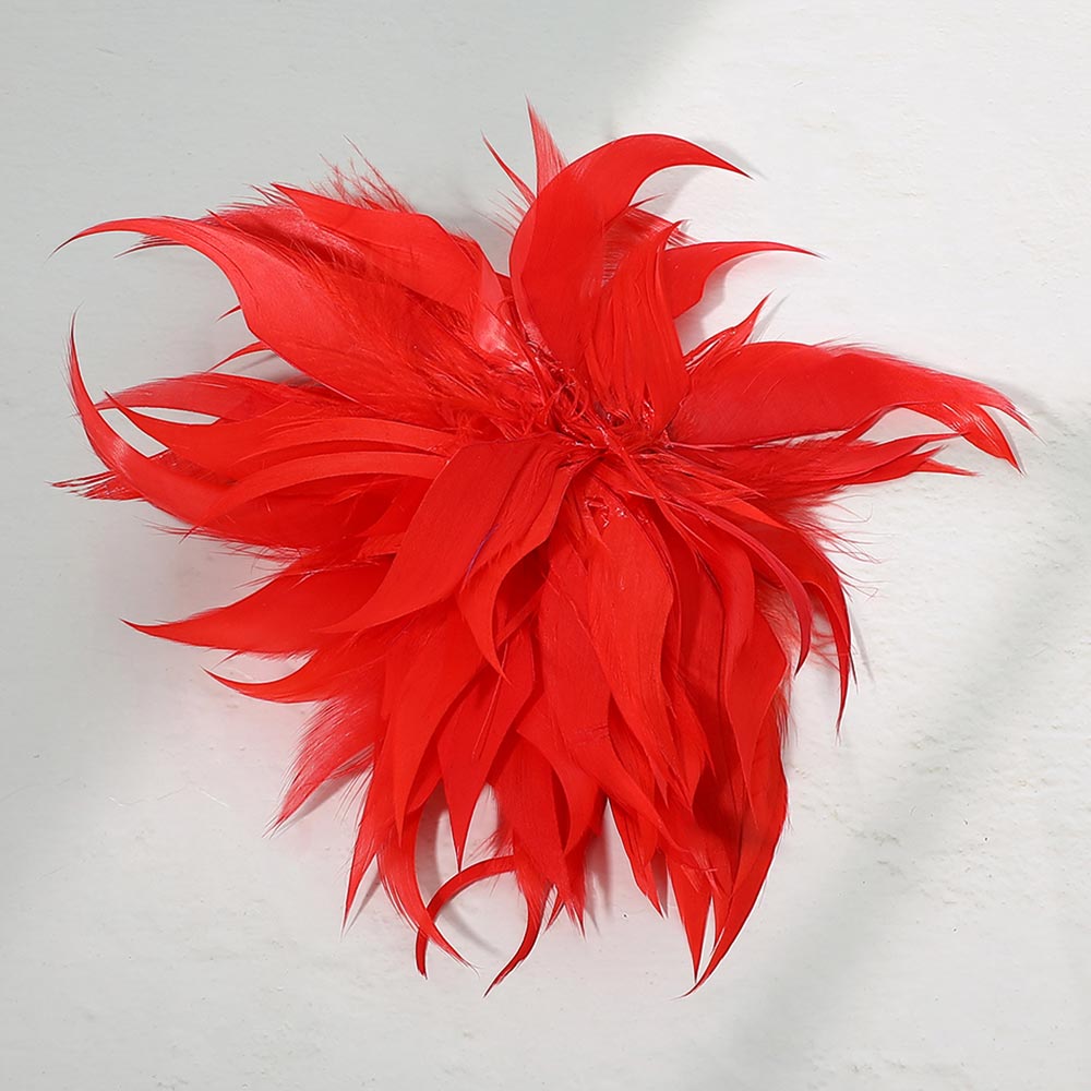 Oversized Feather Flower Hair Clip Pin Brooch BR07