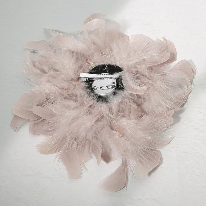 Oversized Feather Flower Hair Clip Pin Brooch BR07