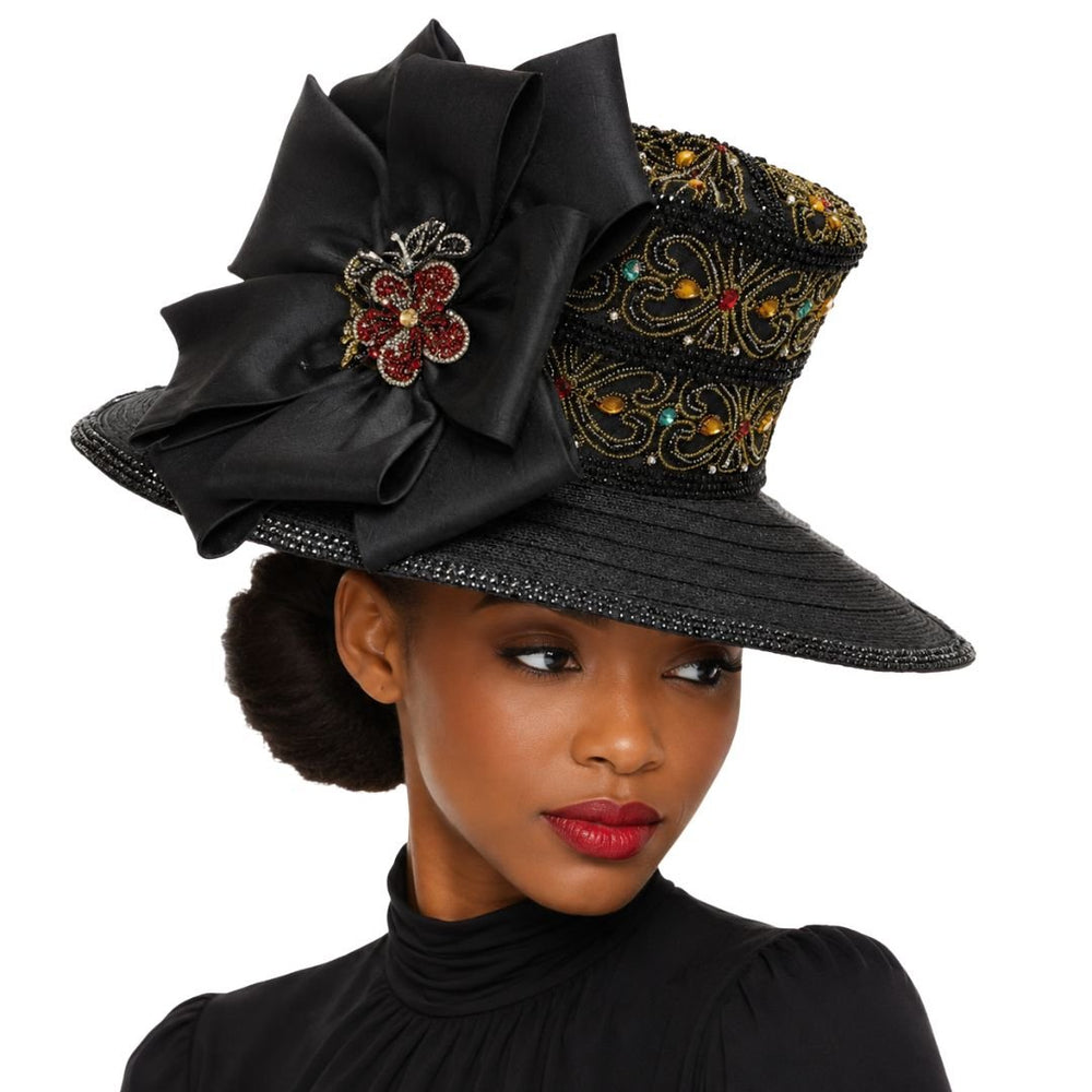 Maggie Slanted Brim Crystal Church Hat - Whittall & Shon - Especially Yours
