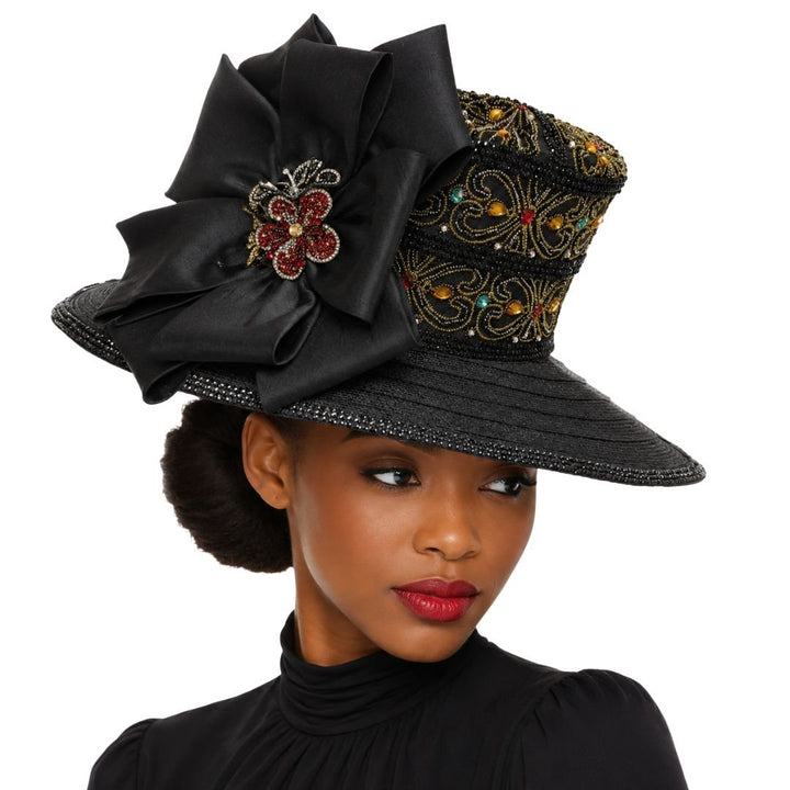 Maggie Slanted Brim Crystal Church Hat - Whittall & Shon - Especially Yours
