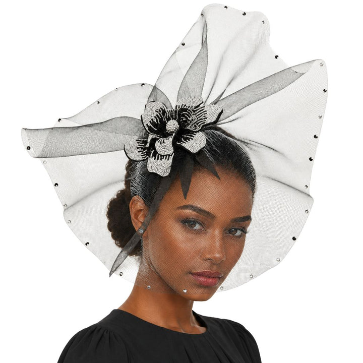 Deena Crystal Flower Illusion Pinwheel Fascinator - Whittall & Shon