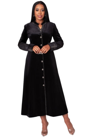 Plus Size Velvet Church Robe with Crystal Trim -41031W