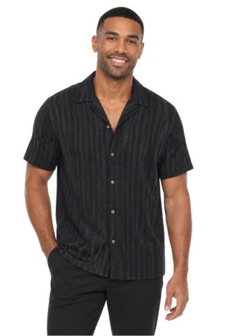 Men's Resort Style Casual Striped Lightweight Rayon Blend Shirt