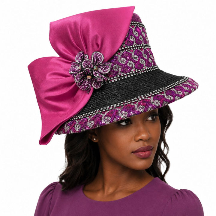Bijoux Sequin Bow Church Hat by Whittall & Shon - Especially Yours