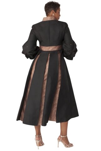 Plus Size Formal Church Coat Dress with Puff Sleeves and Pearl Cross – 4850W - Especially Yours