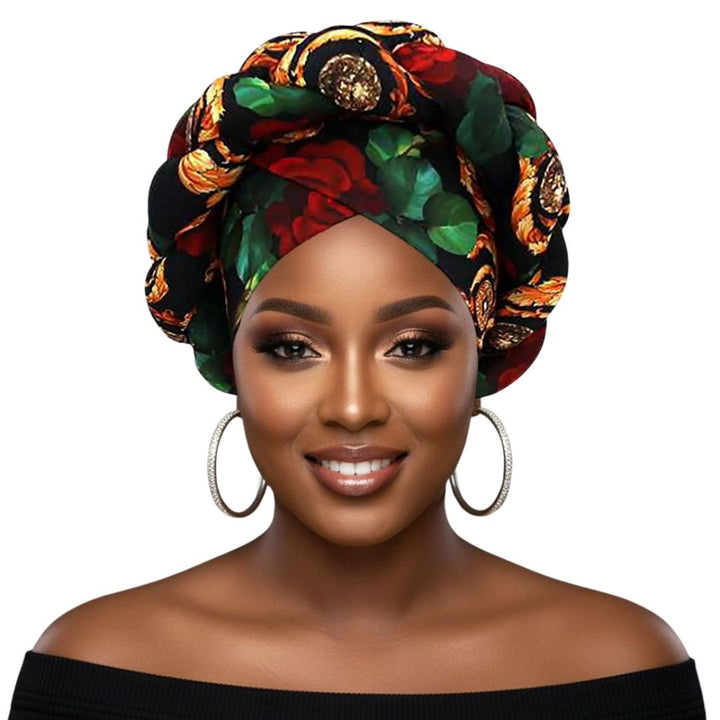 Bold Abstract Pattern Printed Turban Hair Wrap - Especially Yours