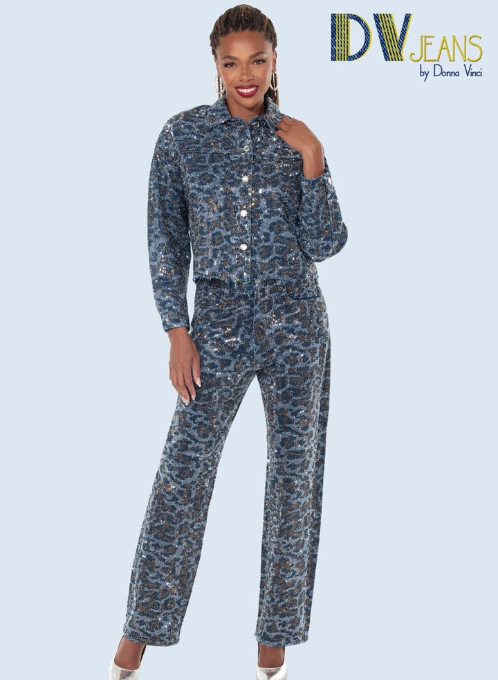 Donna Vinci Jeans, Style 8504 - 2pc. Jacket & Pant Set - Especially Yours