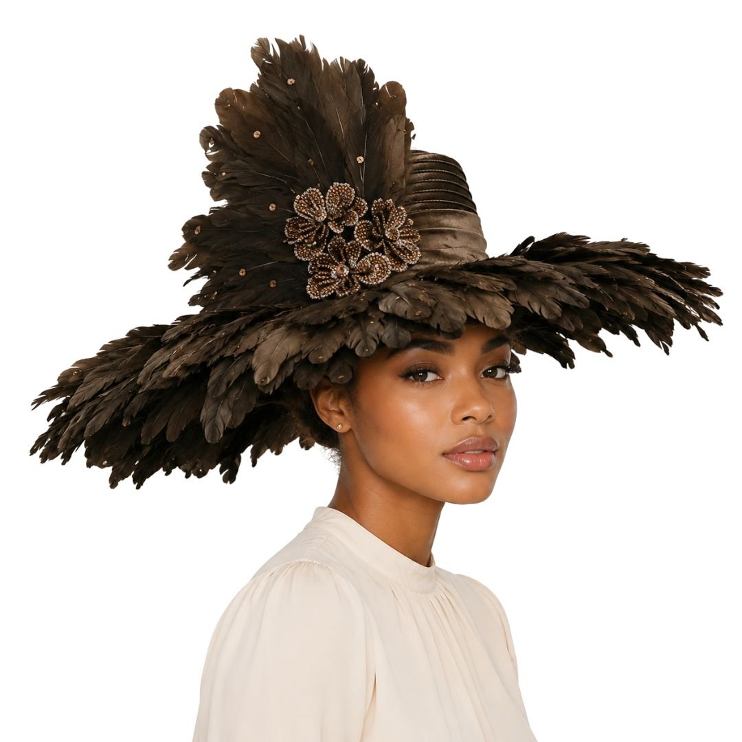 Volcano Feather Fascinator Hat by Whittall & Shon - Especially Yours