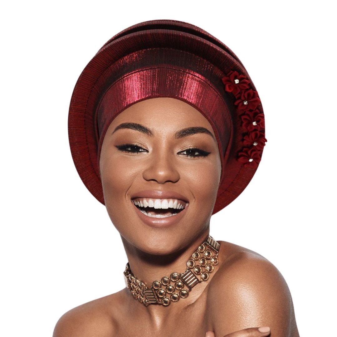 Floral Accent Structured Turban Hair Wrap - Especially Yours