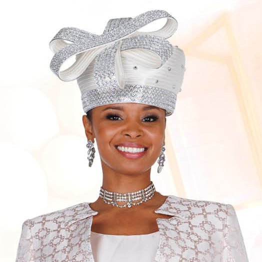 Champagne Italy Metallic Brocade Church Hat H6415 - Especially Yours