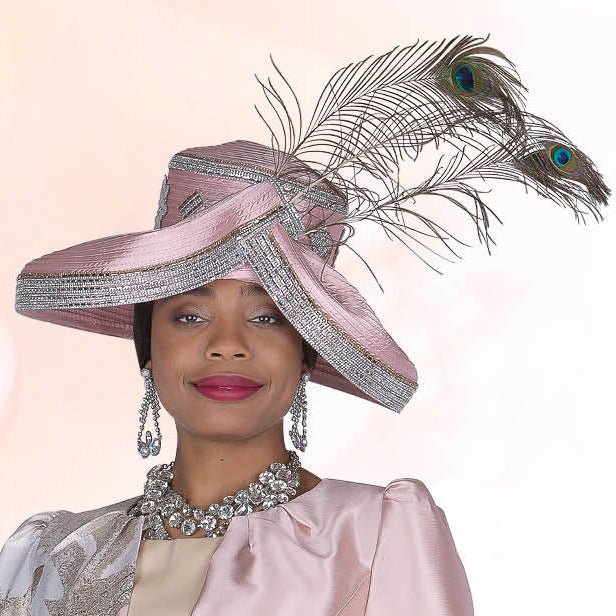 Elegant Black & Pink Church Hat by Champagne Italy – Stylish H6109 Headwear - Especially Yours