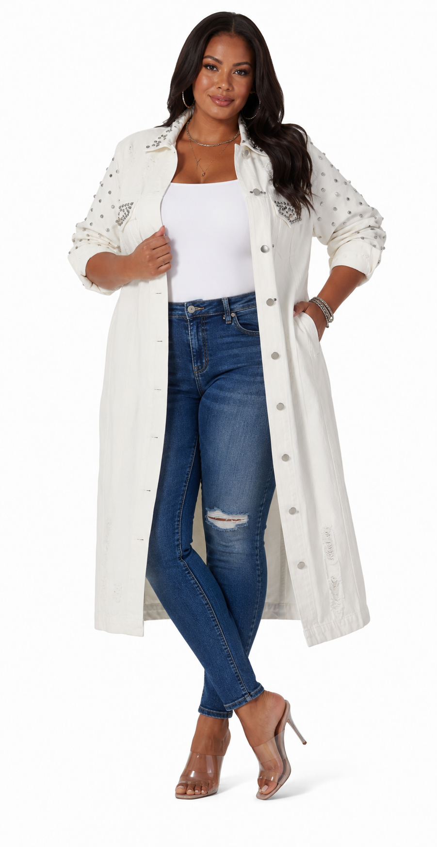 Studded Denim Duster by Studio EY
