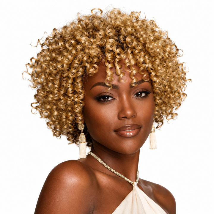 Zahra Blonde Curly Afro Lace Front Wig by Kim Kimble
