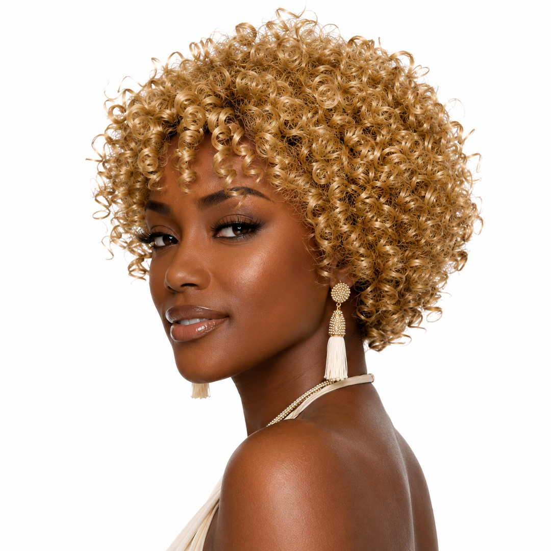Zahra Blonde Curly Afro Lace Front Wig by Kim Kimble