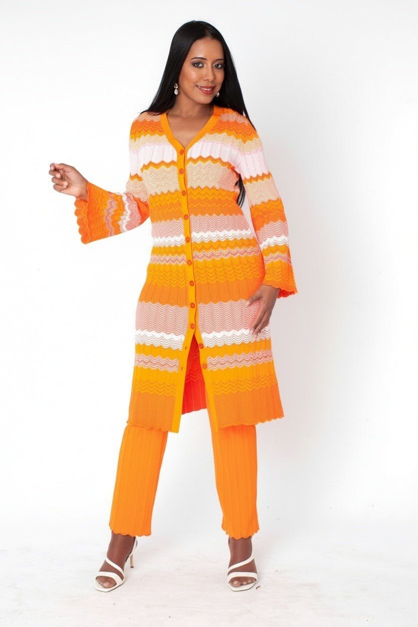 Chevron Knit Dress & Pant Set - 51013 - Especially Yours