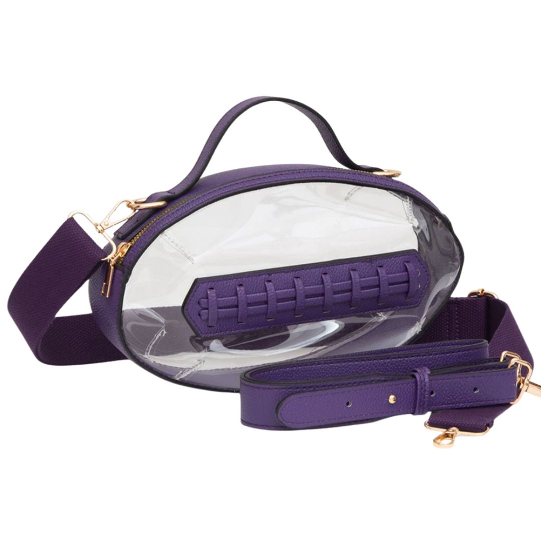 Football Shaped Transparent Crossbody Bag