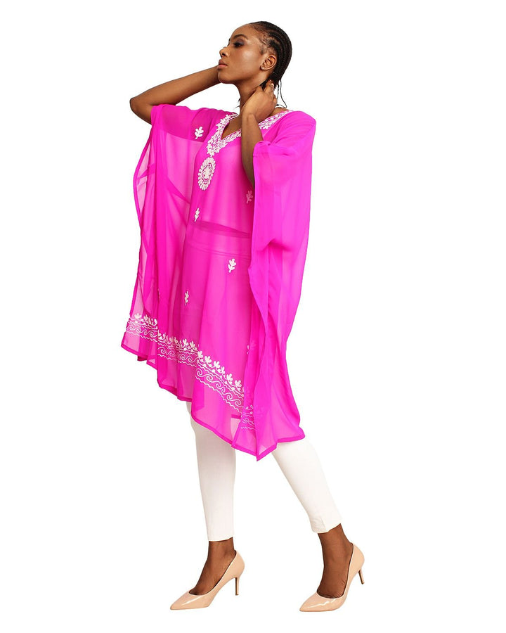 Embroidered Borders Georgette Tunic by Sante - Especially Yours