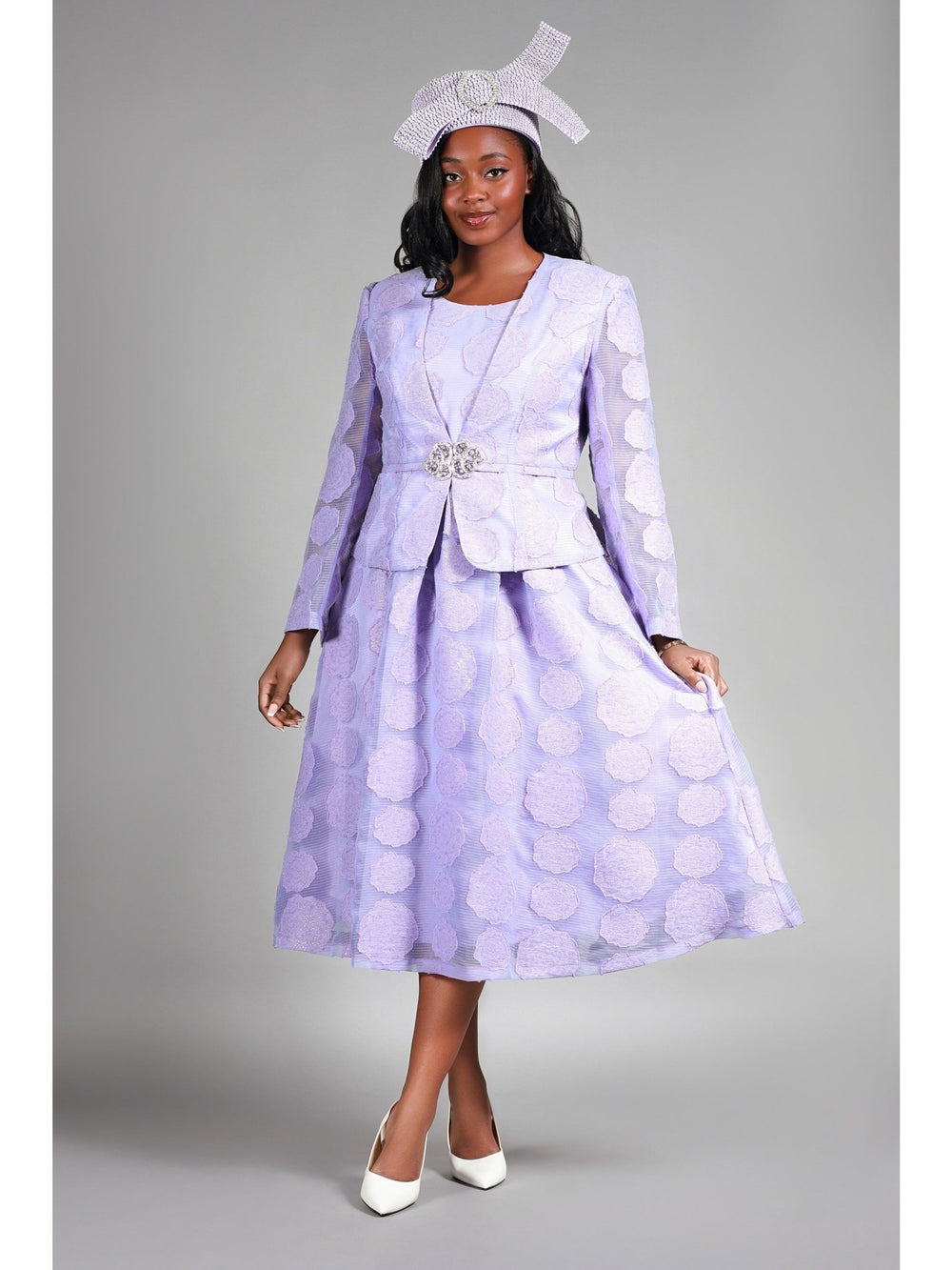2pc Rose Organza A - line Bolero Jkt Drs - Plus - Especially Yours