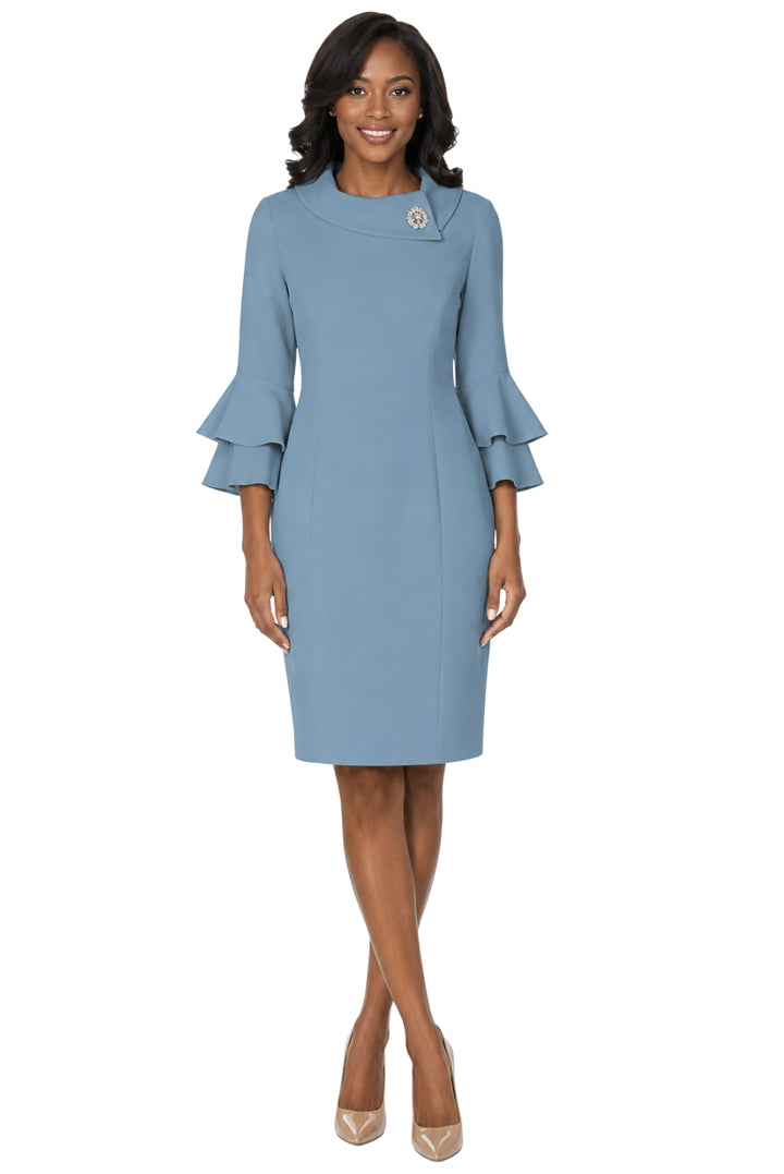 Draped Collar Bell Sleeve Shift Plus Size Dress – Lily & Taylor