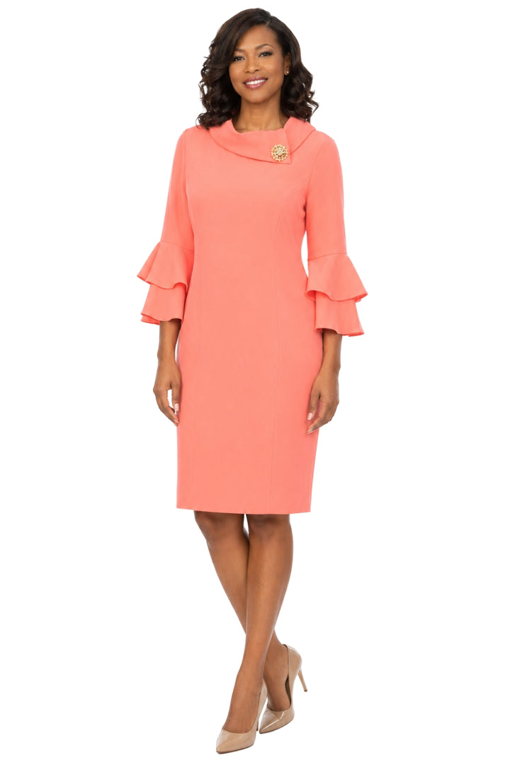 Draped Collar Bell Sleeve Shift Dress – Lily & Taylor