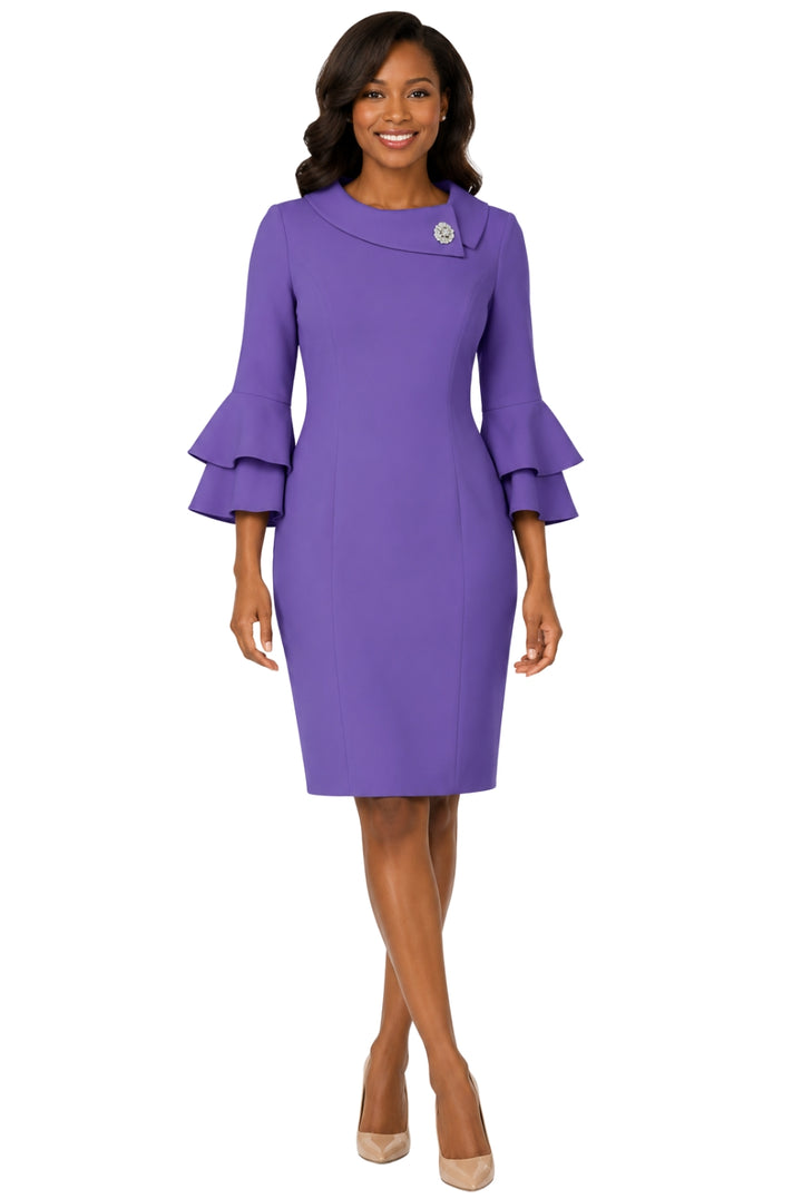 Draped Collar Bell Sleeve Shift Plus Size Dress – Lily & Taylor