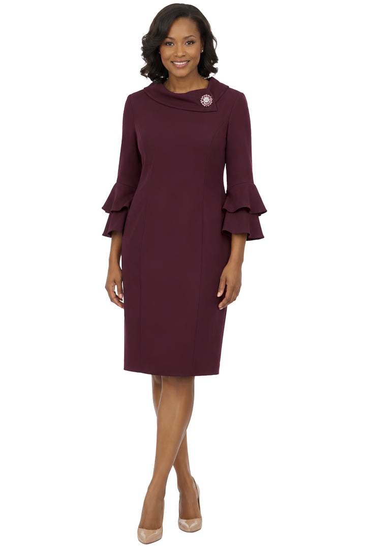 Draped Collar Bell Sleeve Shift Plus Size Dress – Lily & Taylor