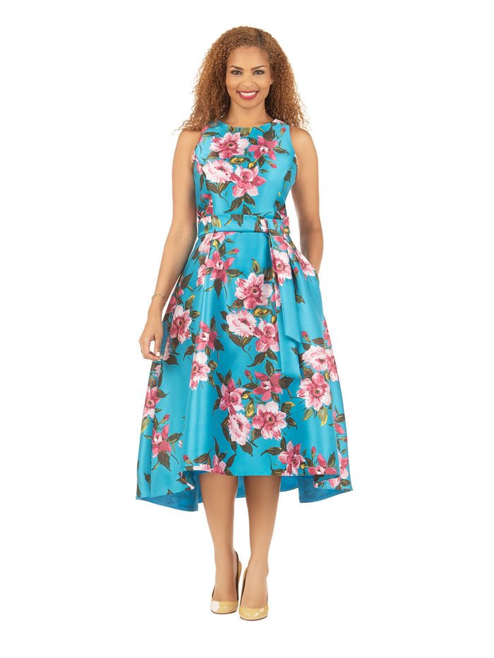 Sleeveless Full Flare Hi-Lo Drs w/ Styling Belt - Especially Yours