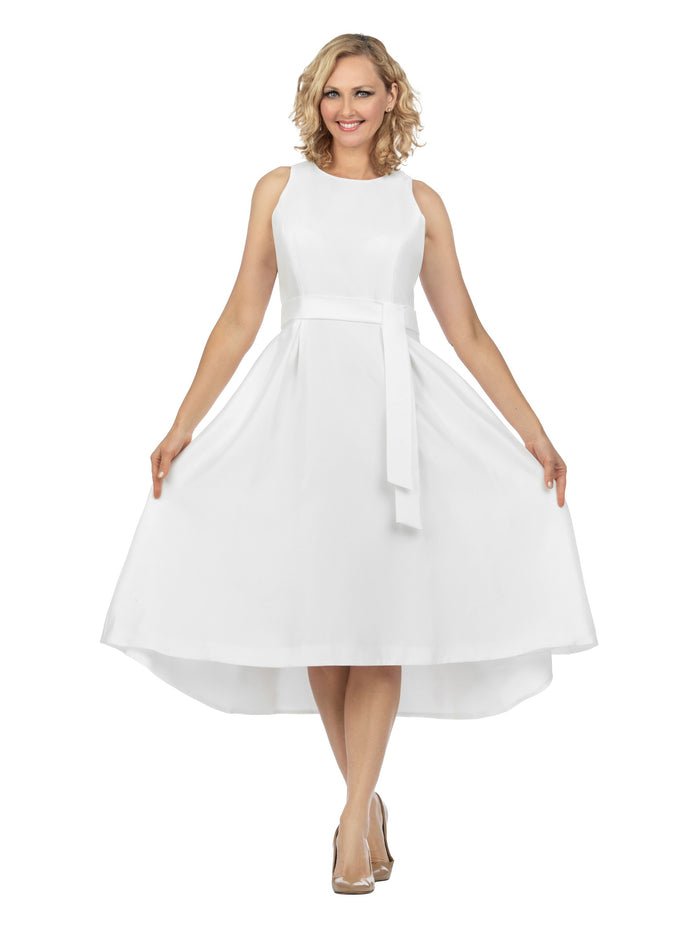 Sleeveless Full Flare Hi-Lo Drs w/ Styling Belt - Especially Yours
