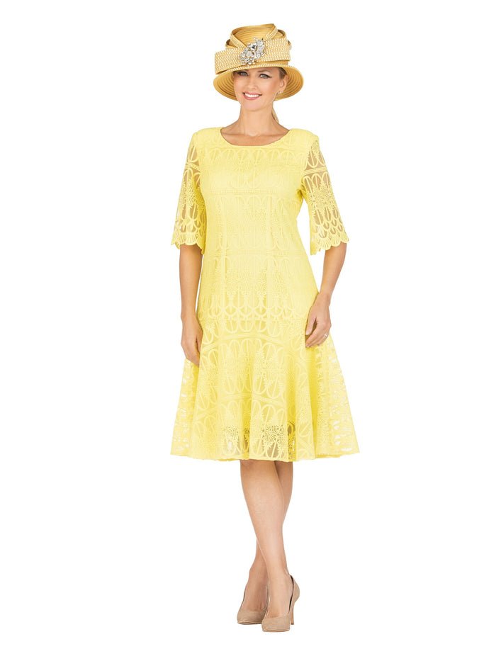 1pc Embroidery Lux Lace Pleated Flare Dress - Especially Yours