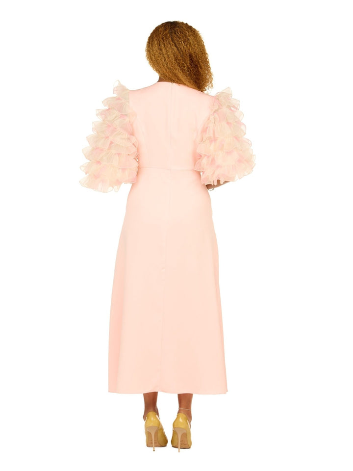 Ruffle Puff Slv Maxi Dress w/ Butterfly Belt - Plus - Especially Yours