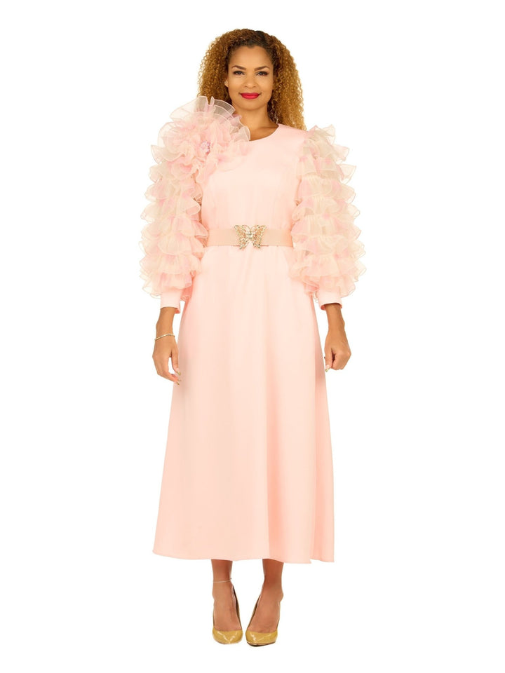 Ruffle Puff Sleeve Maxi Dress with Butterfly Belt - Especially Yours