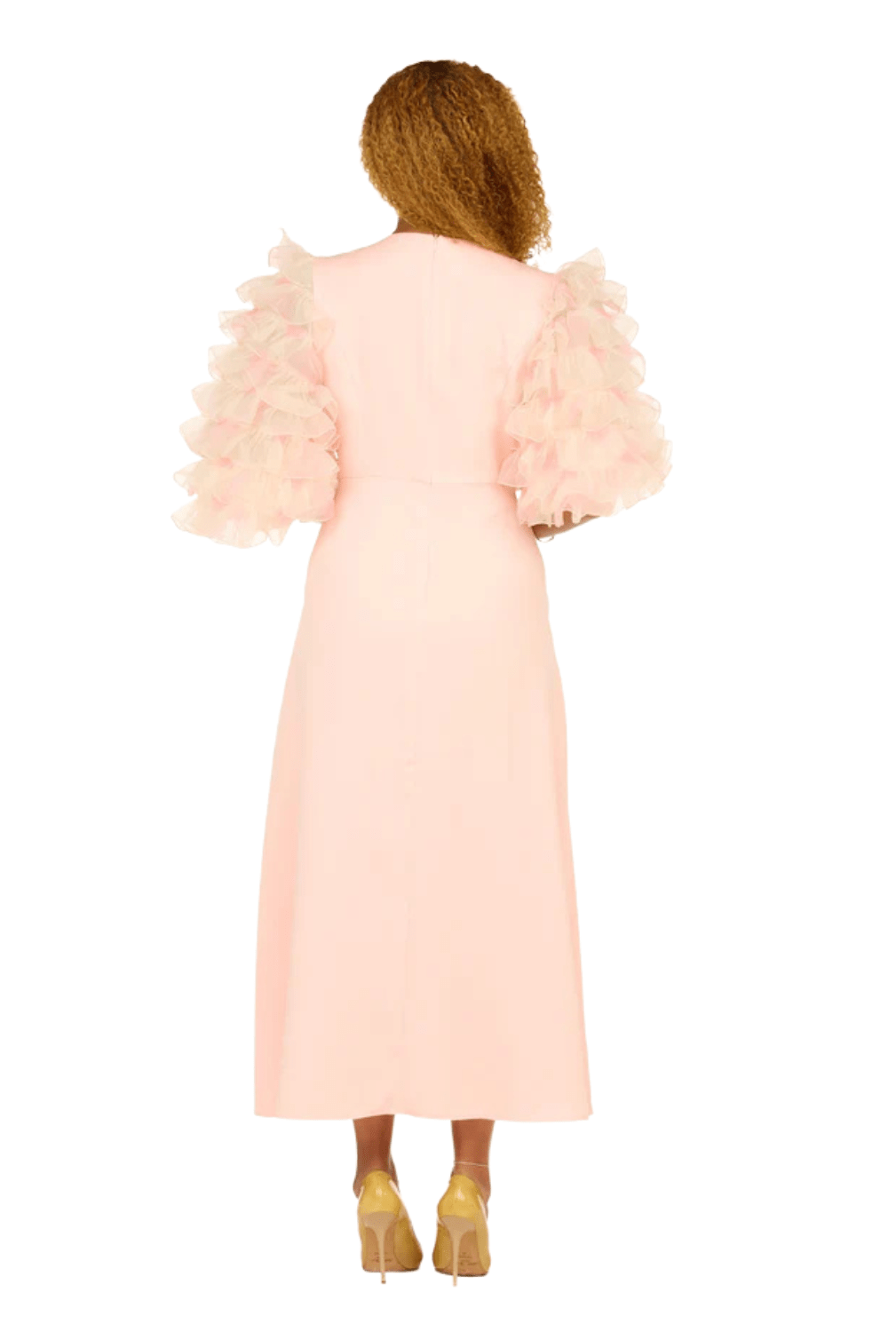 Ruffle Puff Slv Maxi Dress w/ Butterfly Belt - Plus - Especially Yours