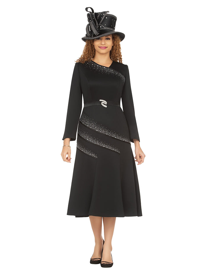 Light Scuba A-Line Dress w/ Galaxy Stone Decor