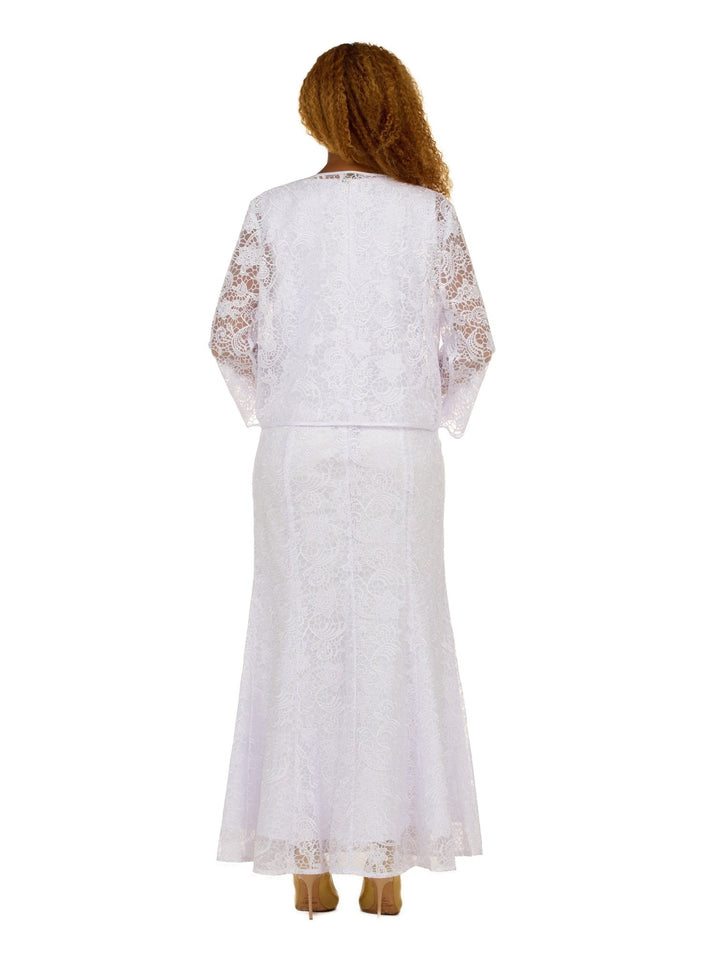 2pc Lace Maxi Dress with Sheer Bolero Jacket