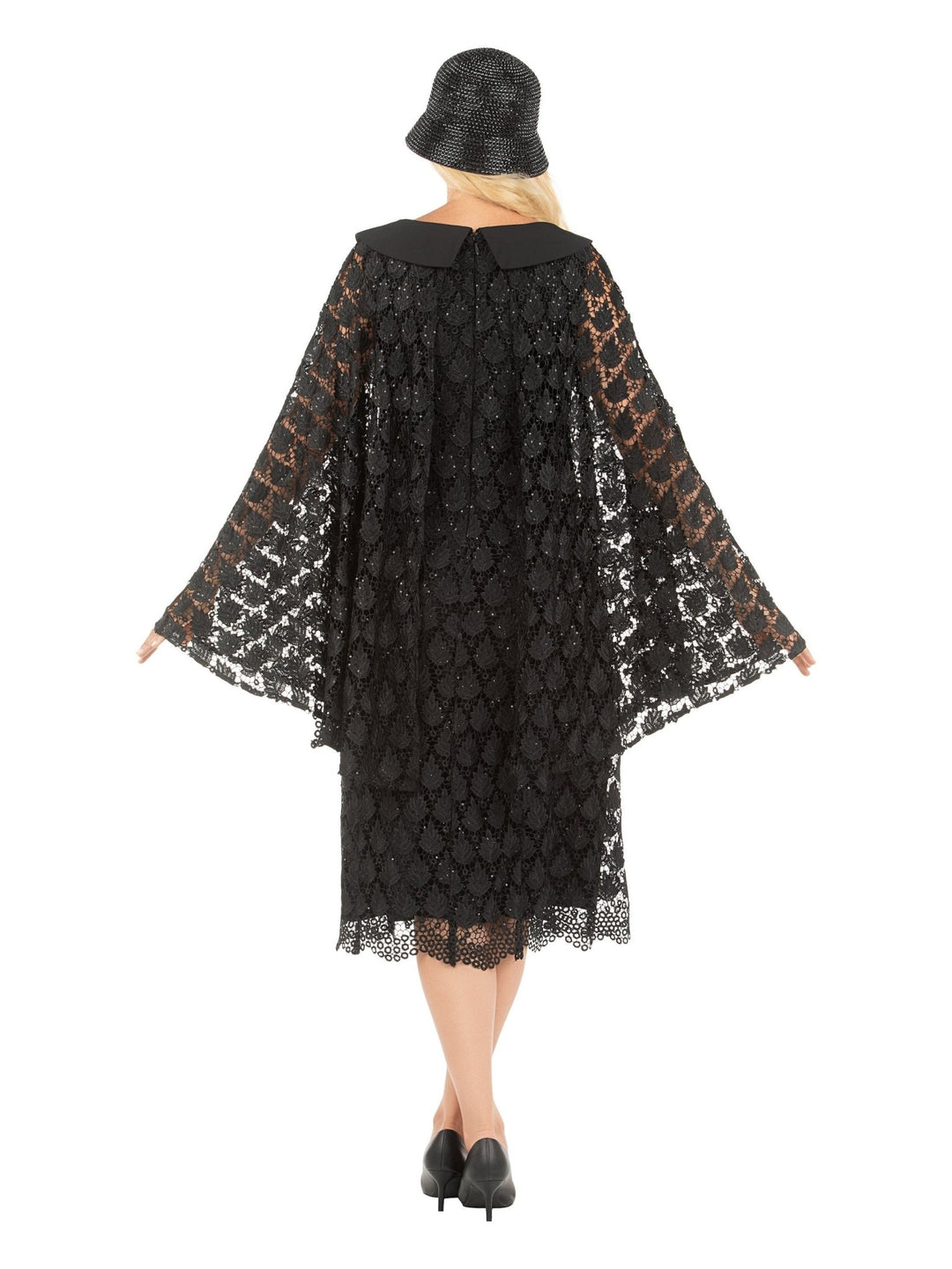 Lux Seq Lace Shift Drs w/ Cape Slv&Rounded Clr - Especially Yours
