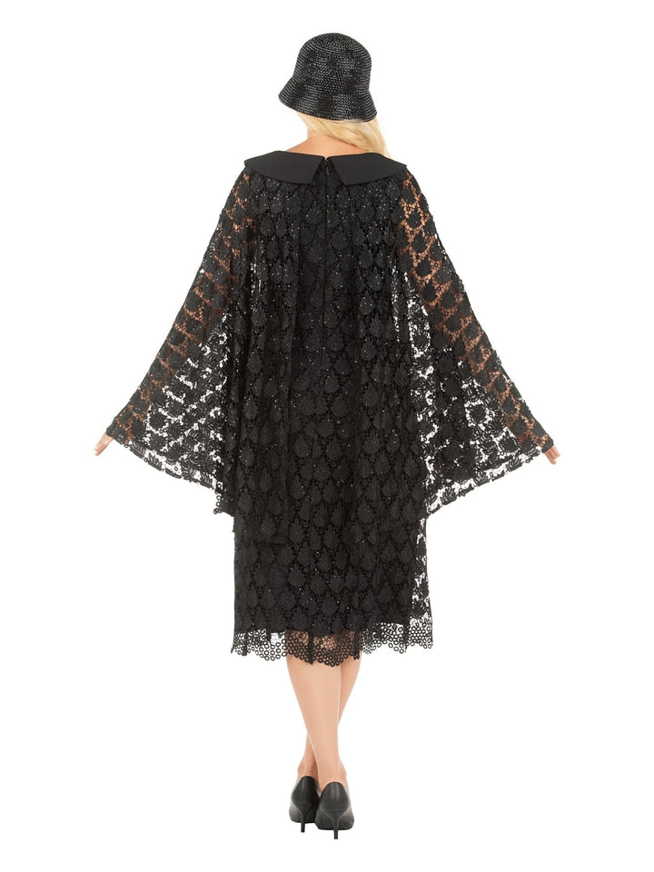 Lux Seq Lace Shift Drs w/ Cape Slv&Rounded Clr - Especially Yours