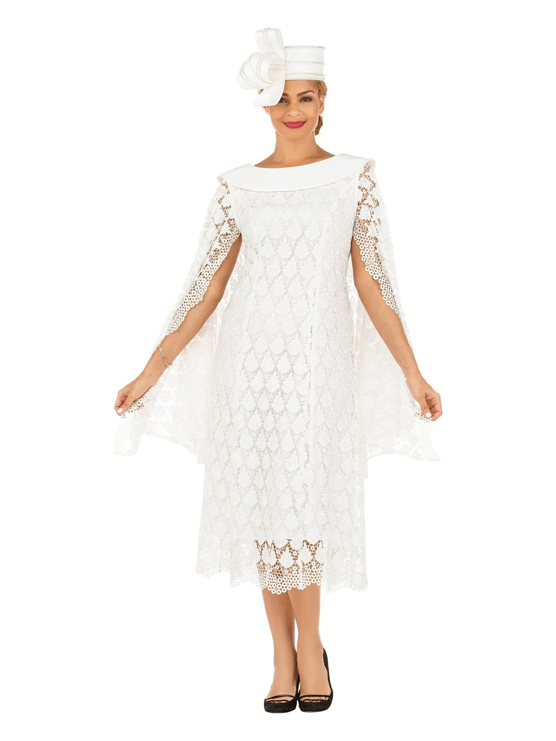 Lux Seq Lace Shift Drs w/ Cape Slv&Rounded Clr - Especially Yours