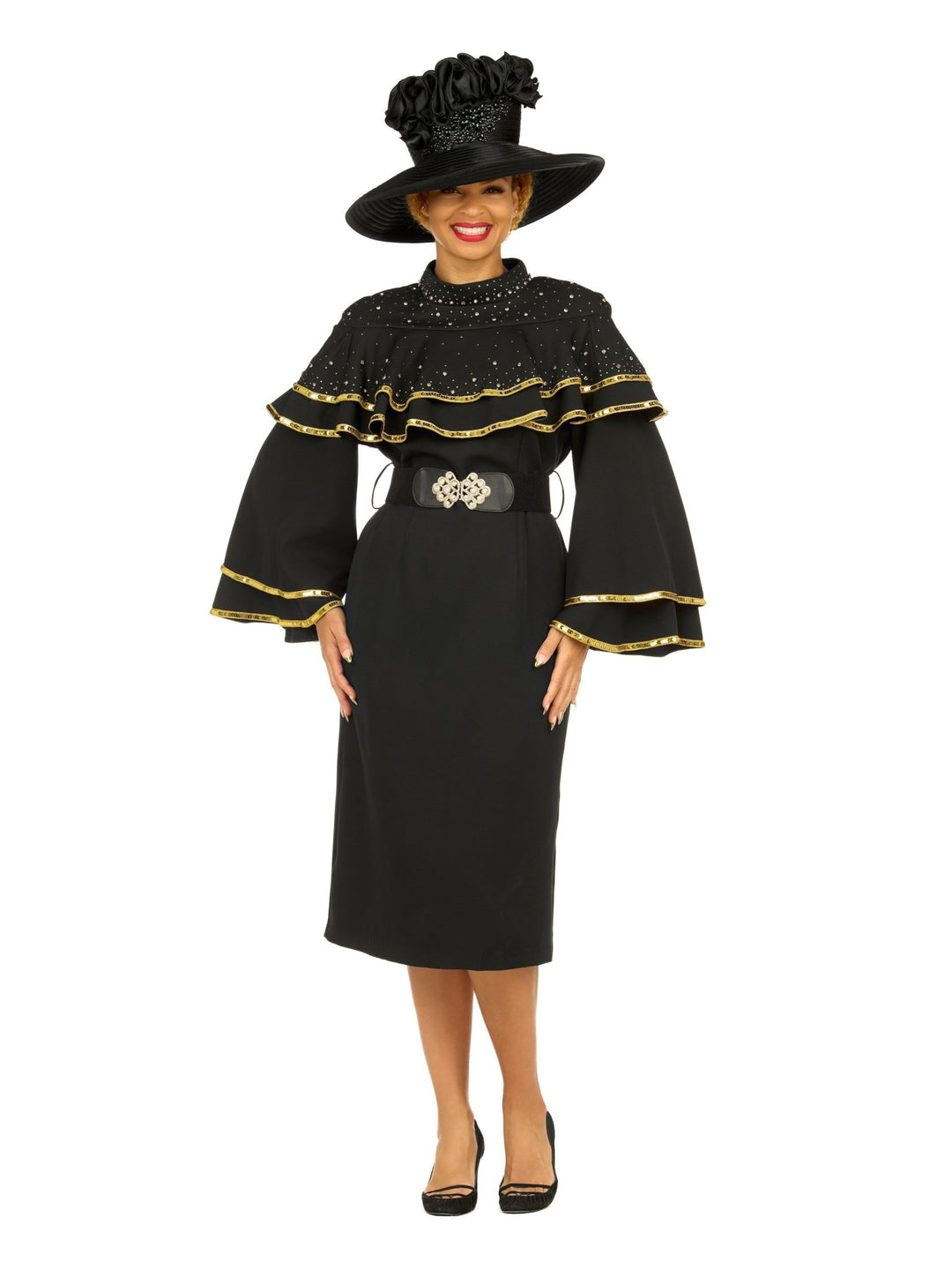 Mock Neck Shift Drs w/ Seq&Beads Decor - Plus - Especially Yours
